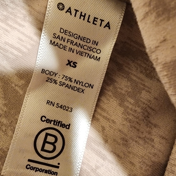 Athleta Elation Textured Tight Neutral Taupe Pink High Rise Tights Leggings XS - Picture 8 of 13